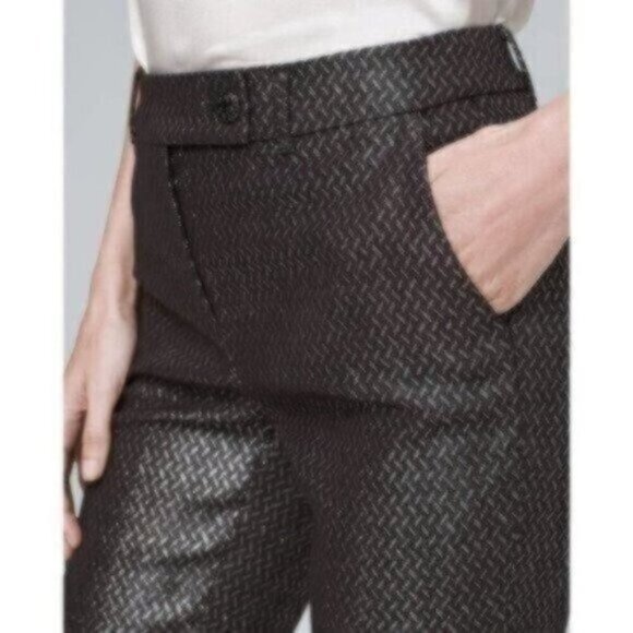 NWT White House Black Market Metallic-Jacquard Slim Ankle Pants - Picture 4 of 6